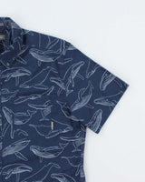 Vintage 2000's Eddie Bauer Whale Print Short Sleeve Shirt - M