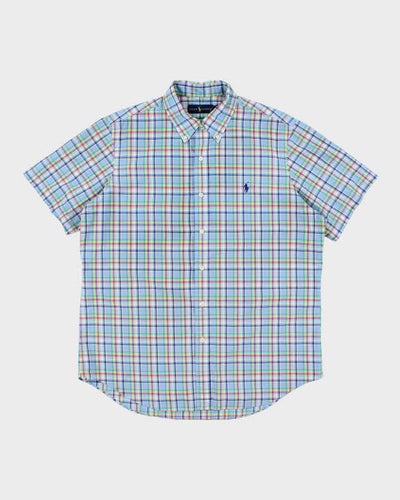 Vintage Y2K Ralph Lauren Check Short Sleeve Button Up Shirt - L