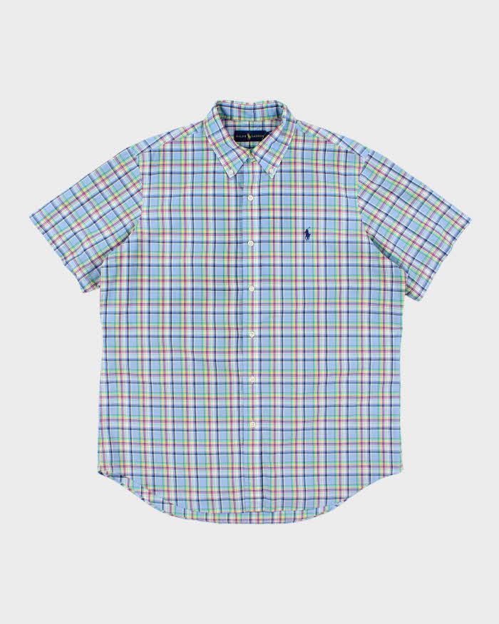 Vintage Y2K Ralph Lauren Check Short Sleeve Button Up Shirt - L