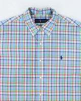Vintage Y2K Ralph Lauren Check Short Sleeve Button Up Shirt - L