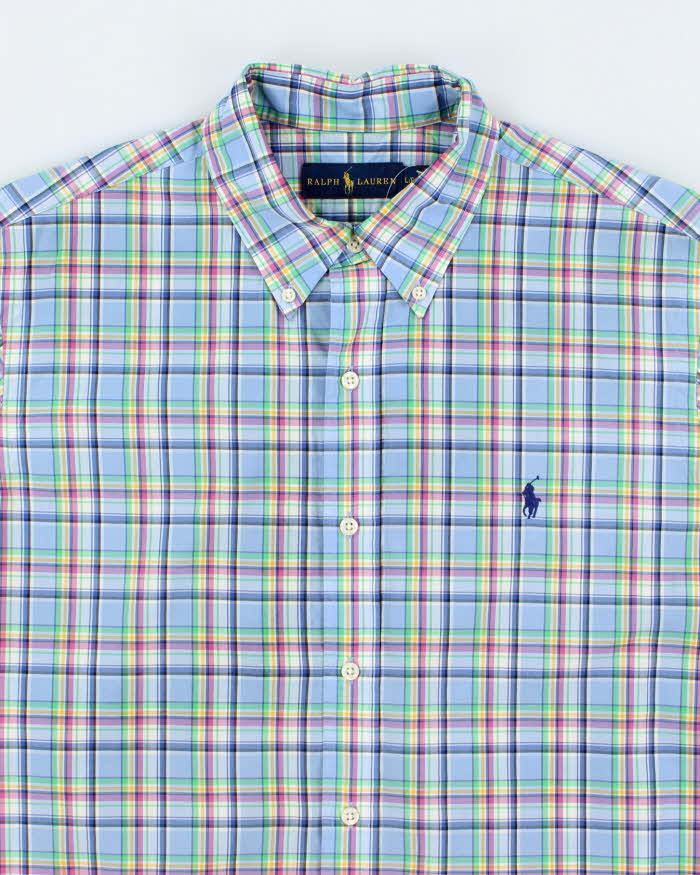 Vintage Y2K Ralph Lauren Check Short Sleeve Button Up Shirt - L