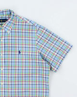 Vintage Y2K Ralph Lauren Check Short Sleeve Button Up Shirt - L