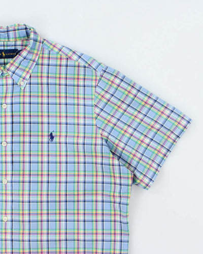 Vintage Y2K Ralph Lauren Check Short Sleeve Button Up Shirt - L