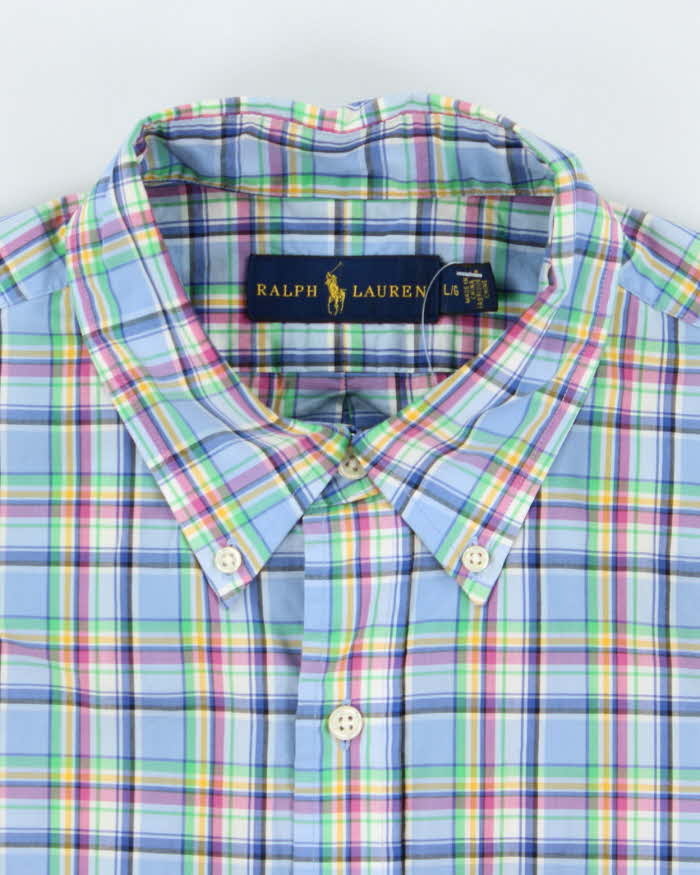 Vintage Y2K Ralph Lauren Check Short Sleeve Button Up Shirt - L