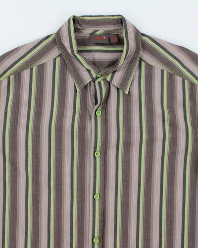 Vintage Y2K Esprit Striped Oversized Button Up Shirt - L