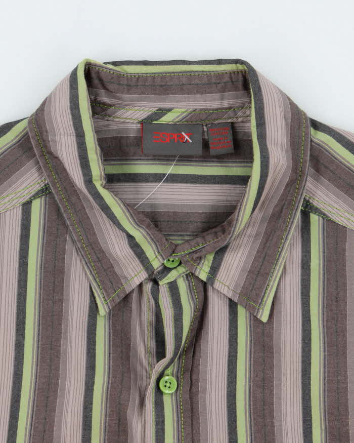 Vintage Y2K Esprit Striped Oversized Button Up Shirt - L