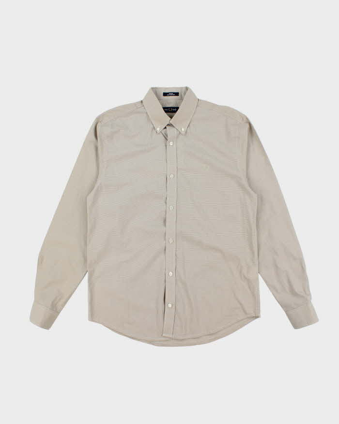 Vintage Y2K Fred Perry Check Long Sleeve Small Logo Shirt - L