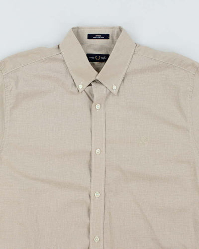 Vintage Y2K Fred Perry Check Long Sleeve Small Logo Shirt - L