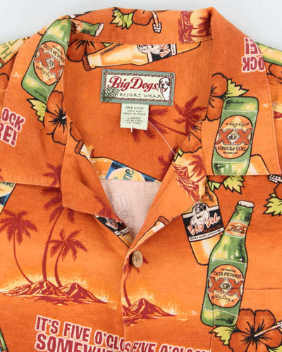 Vintage Big Dogs Silk Hawaiian Oversized Shirt - L