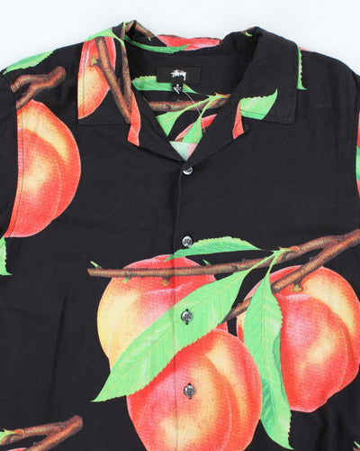 Stussy Hawaiian Peach Pattern Shirt - S