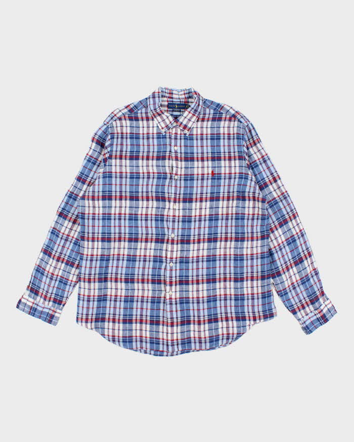Vintage Ralph Lauren Linen Check Long Sleeve Shirt - XXL