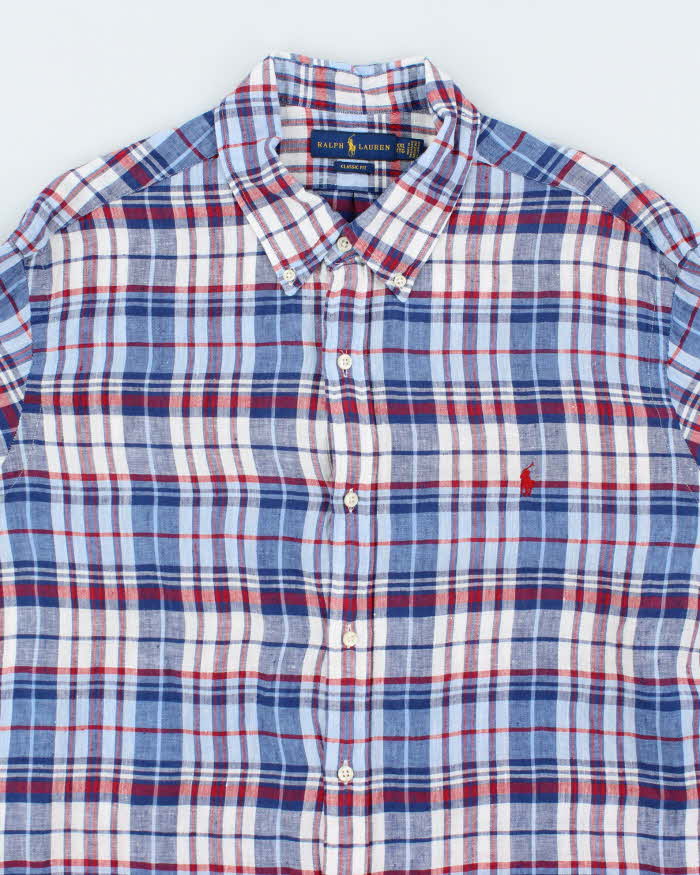Vintage Ralph Lauren Linen Check Long Sleeve Shirt - XXL