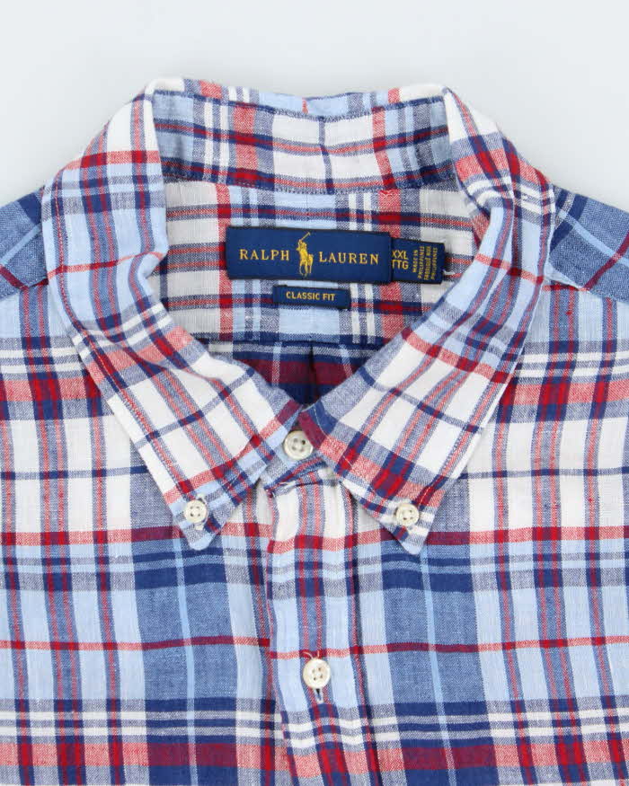 Vintage Ralph Lauren Linen Check Long Sleeve Shirt - XXL