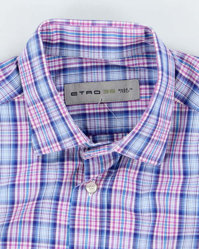 Vintage Etro Check Long Sleeve Shirt - M