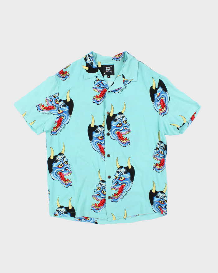 Vintage Y2K Ed Hardy All Over Print Lightweight Hawaiian Shirt - M