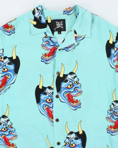 Vintage Y2K Ed Hardy All Over Print Lightweight Hawaiian Shirt - M