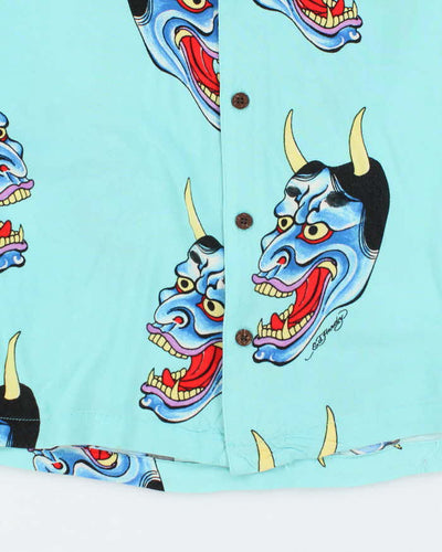 Vintage Y2K Ed Hardy All Over Print Lightweight Hawaiian Shirt - M