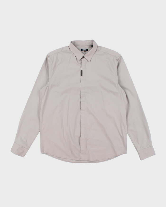 Vintage 2000's Balmain Plain Long Sleeve Button Up Shirt - XL