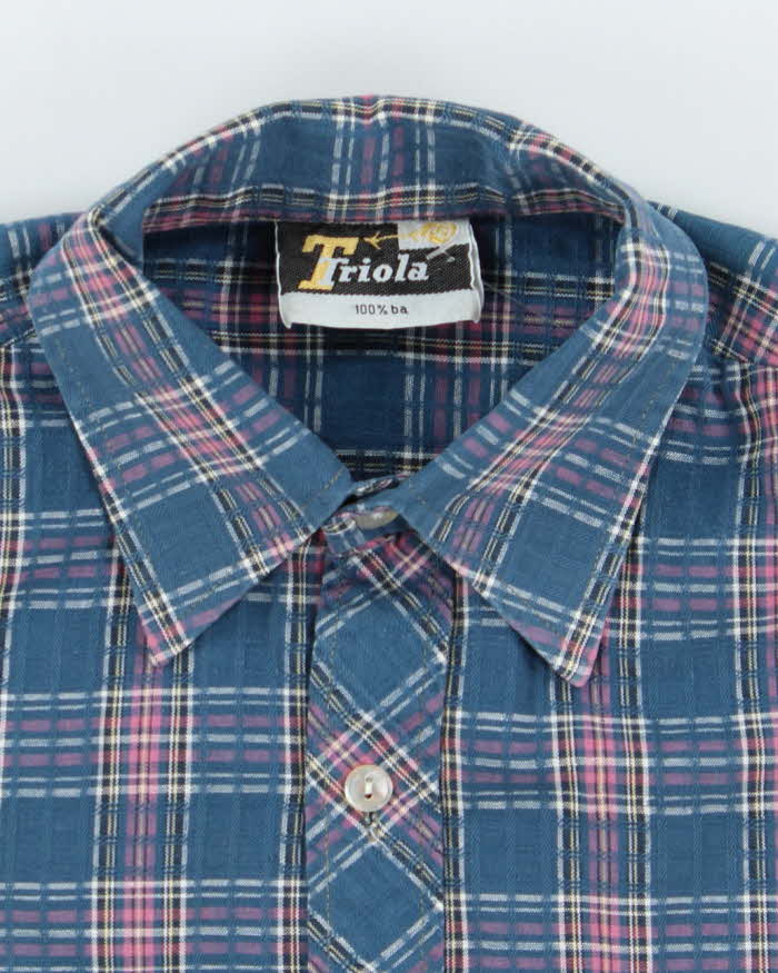 Vintage 80's Triola Checked Short Sleeve Shirt - XL