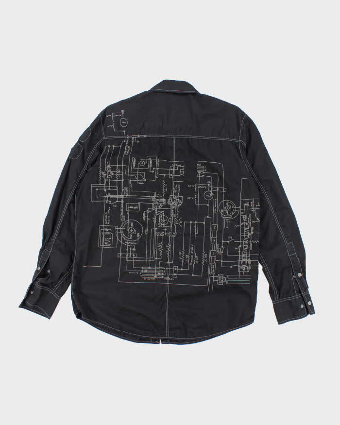 Vintage Y2K International Concepts Embroidered Utility Shirt - L