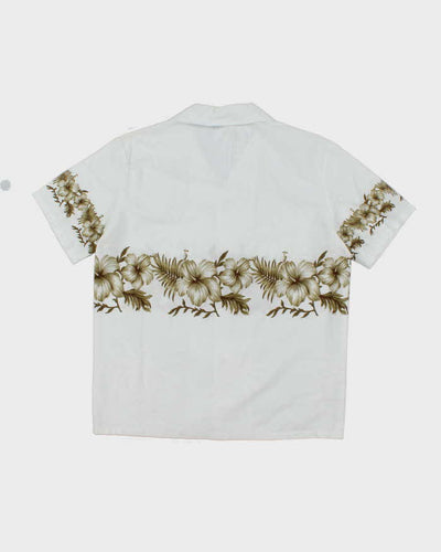Vintage 90's Ali's Floral Printed Cropped Hawaiian Shirt - XL