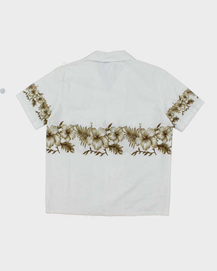Vintage 90's Ali's Floral Printed Cropped Hawaiian Shirt - XL