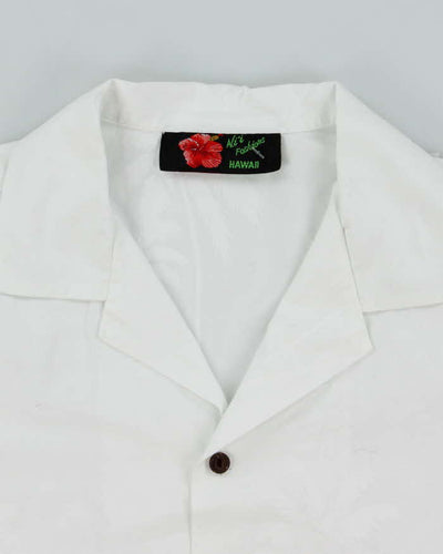 Vintage 90's Ali's Floral Printed Cropped Hawaiian Shirt - XL