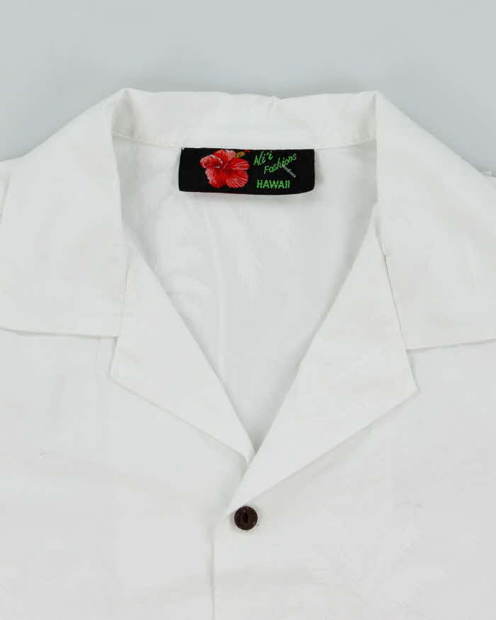 Vintage 90's Ali's Floral Printed Cropped Hawaiian Shirt - XL