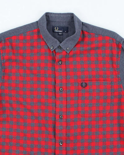 Vintage 2000's Fred Perry Patterned Long Sleeve Shirt - M