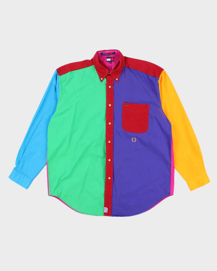 Vintage Y2K Tommy Hilfiger Multi Coloured Long-sleeved Shirt - L