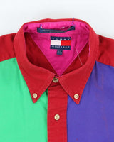 Vintage Y2K Tommy Hilfiger Multi Coloured Long-sleeved Shirt - L