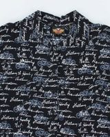Vintage 2000's Harley Davidson All Over Print Spell Out Hawaiian Shirt - XL
