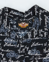 Vintage 2000's Harley Davidson All Over Print Spell Out Hawaiian Shirt - XL