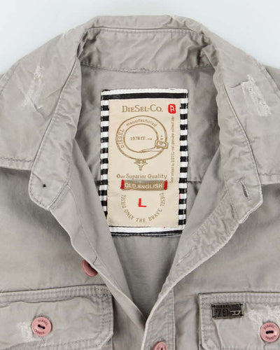 Vintage Y2k 00s Diesel Heavyweight Long Sleeve Shirt - L