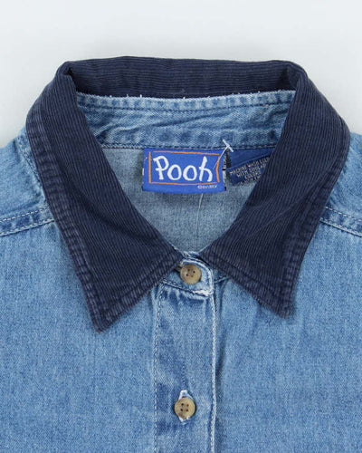Vintage 90's Disney Winnie the Pooh Embroidered Denim Shirt - L