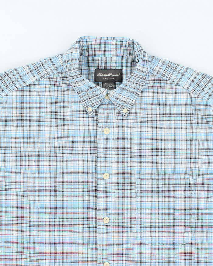 Vintage Eddie Bauer Heavyweight Check Short Sleeved Shirt - L