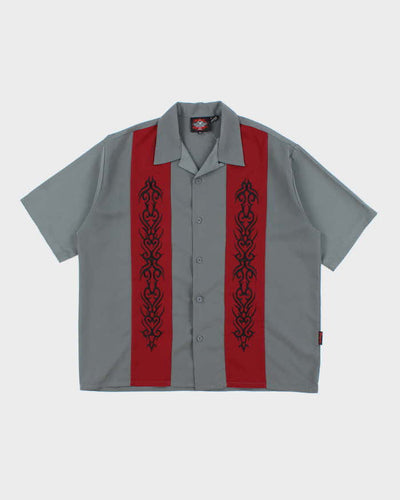 Vintage Y2K Dragonfly Roadhouse Tribal Embroidered Short Sleeve Shirt - XL