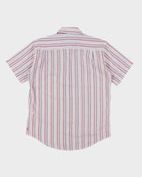 Vintage Y2K Guess Embroidered Striped Short Sleeve Shirt - M