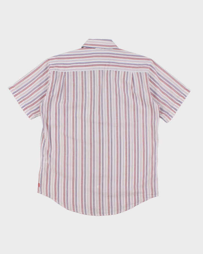 Vintage Y2K Guess Embroidered Striped Short Sleeve Shirt - M