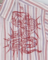 Vintage Y2K Guess Embroidered Striped Short Sleeve Shirt - M
