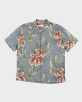 Vintage 2000's Tommy Bahama Silk Patterned Hawaiian Shirt - M