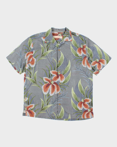 Vintage 2000's Tommy Bahama Silk Patterned Hawaiian Shirt - M