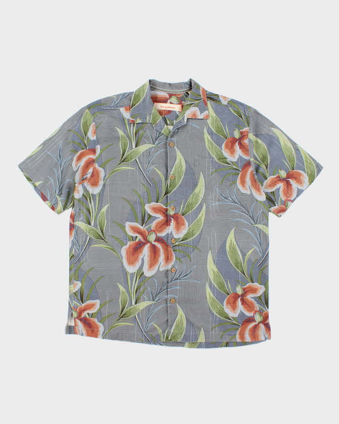 Vintage 2000's Tommy Bahama Silk Patterned Hawaiian Shirt - M