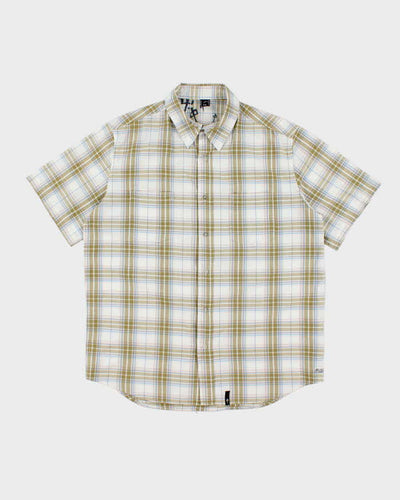 Vintage Y2K Red Dragon Skate Company Check Short Sleeved Shirt - L