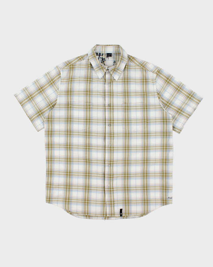 Vintage Y2K Red Dragon Skate Company Check Short Sleeved Shirt - L