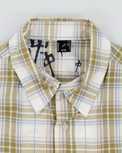 Vintage Y2K Red Dragon Skate Company Check Short Sleeved Shirt - L