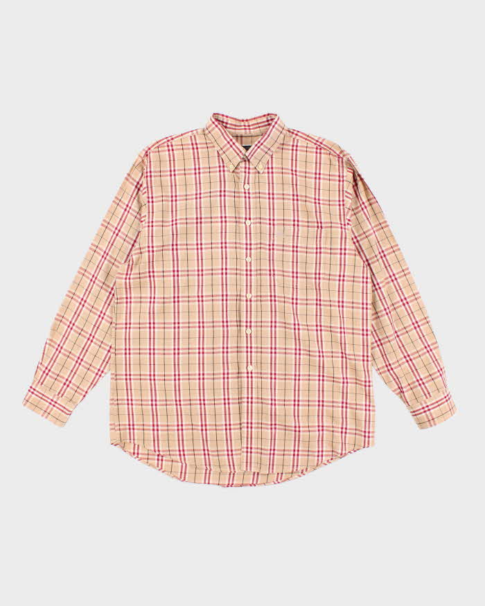 Vintage Y2K Burberry London Small Embroidered Logo Patterned Shirt - L