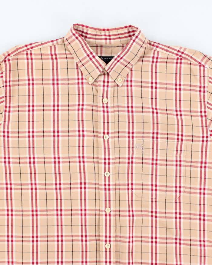 Vintage Y2K Burberry London Small Embroidered Logo Patterned Shirt - L