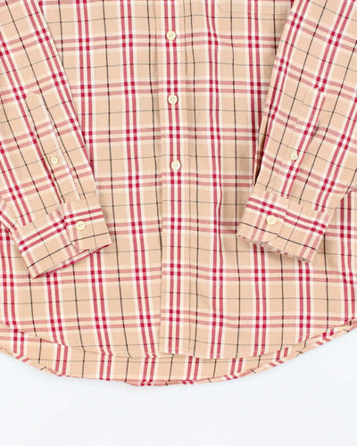 Vintage Y2K Burberry London Small Embroidered Logo Patterned Shirt - L