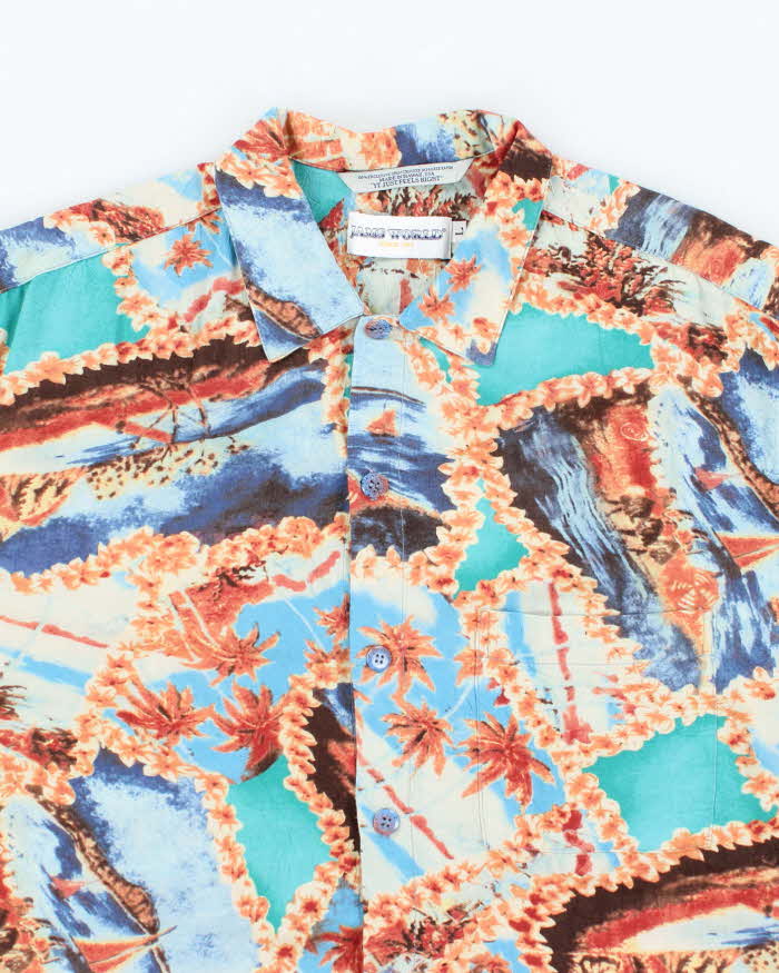 Vintage 90's Jams World All Over Print Lightweight Hawaiian Shirt - L